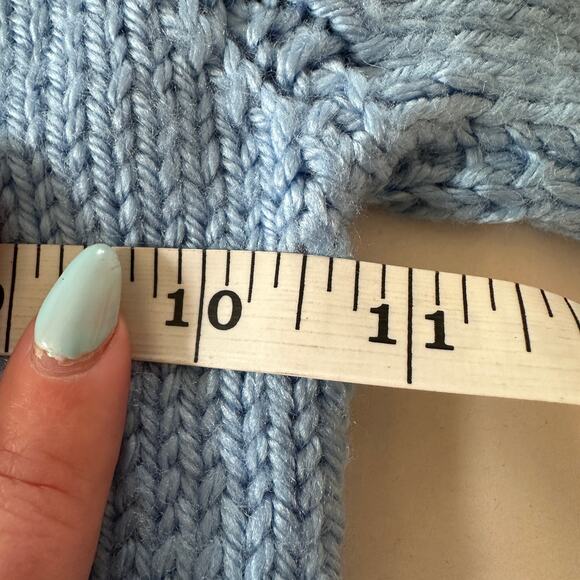 Vintage Hand Knit Baby Blue Baby Cardigan Sweater | Size 12 months approx - Picture 5 of 5